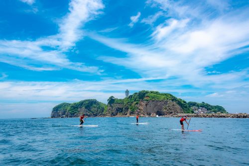 Eine Stand Up Paddle Board- Stunde in Enoshima