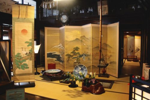 Murakami Machiya Byobu Festival, traditionelle Lackwaren und Wandschirme, Präfektur Niigata, Japan.