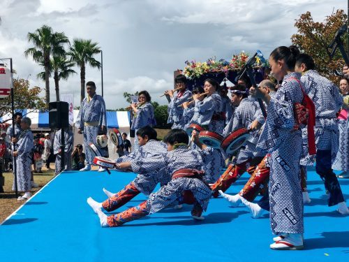 Opening ceremony of the sailing world championship in Enoshima, Japan.
