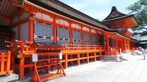 Exterior del Santuario Usa en Kunisaki, Oita.