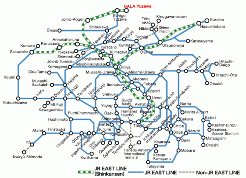 Plano de uso del JR Tokyo Wide Pass
