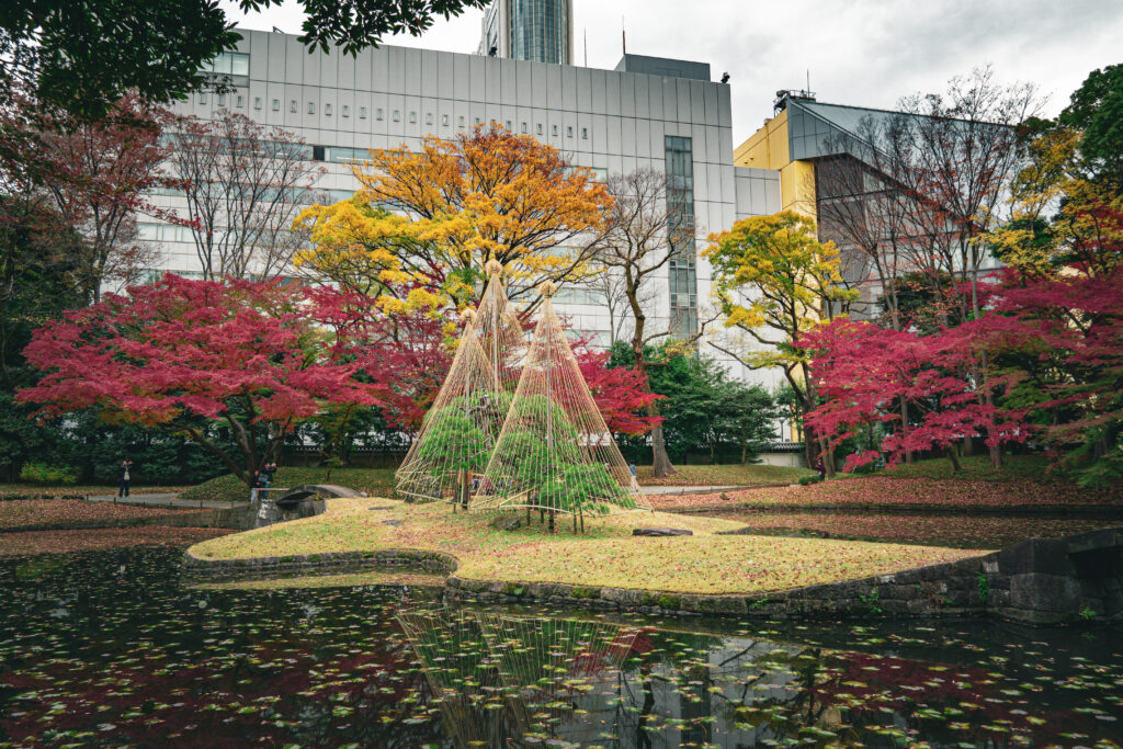 Un parque durante el otoño en Japón
