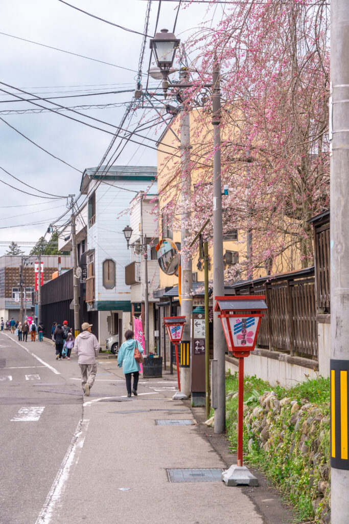 De camino a la calle samurai de una ciudad en Akita