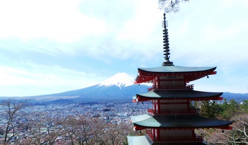 Vue de la pagode Chureito sur le Fuji