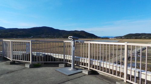 the observation deck at Izumi City Crane Observation Center 