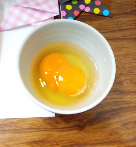 Most of Izumi's eggs have two yolks - it is really impressive! 