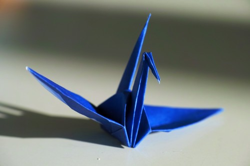 Crane shaped Origami is Japanese symbol.