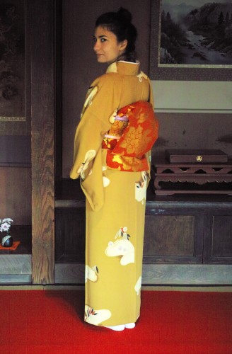Me, dressed up kimono in Izumi samurai town.