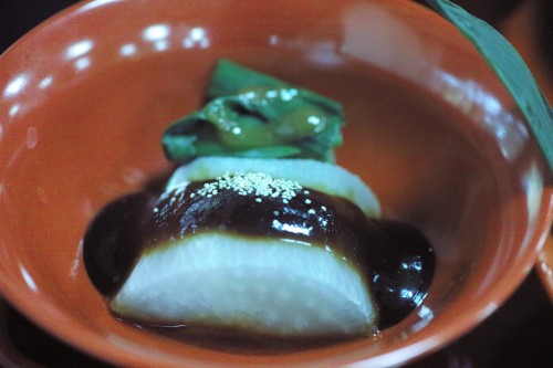 Boiled daikon with soy sauce