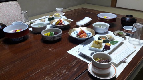 The Iwamotoro's Japanese meal in Enoshima island, Kanagawa prefecture, Japan.