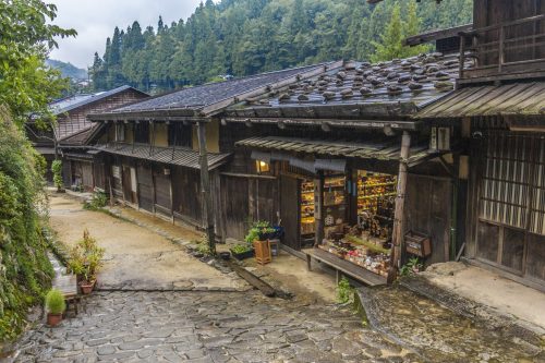 The village of Tsumago near Nakatsugawa, Gifu Prefecture, Japan