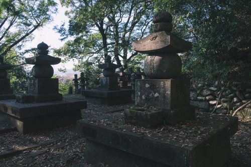 Ganjoji Temple Cemetery in Hitoyoshi, Kumamoto Prefecture, Kyushu, Japan