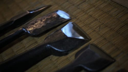 Lames d'outils appelés sayanoomi, utilisés pour le façonnage des tsuka