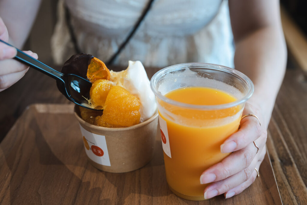 Gourmandises à la mikan à Arida