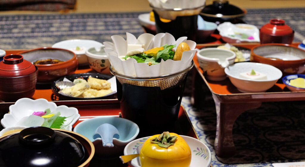 Dîner végétarien dans un shukubo