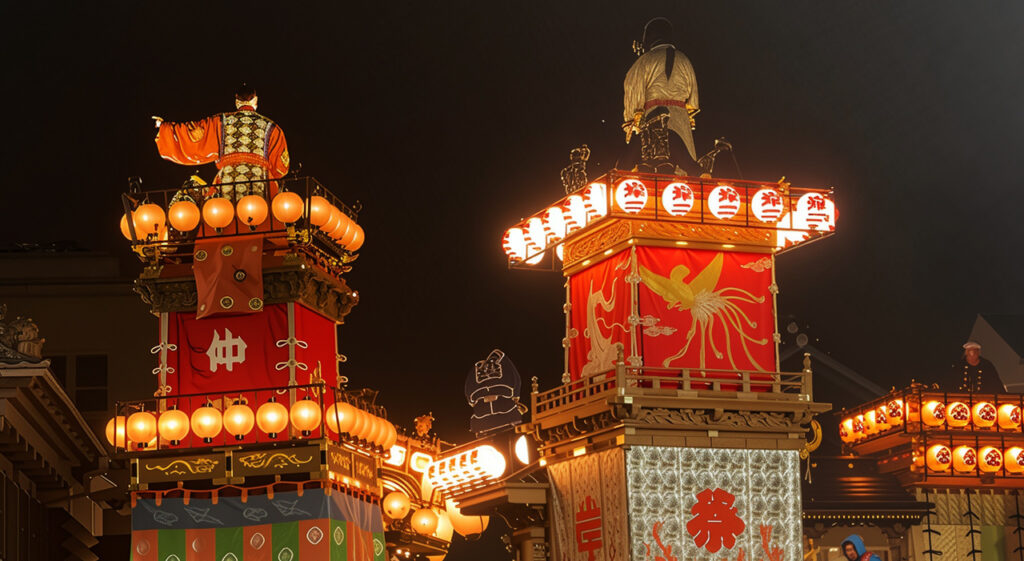 Festival de Kawagoe de nuit
