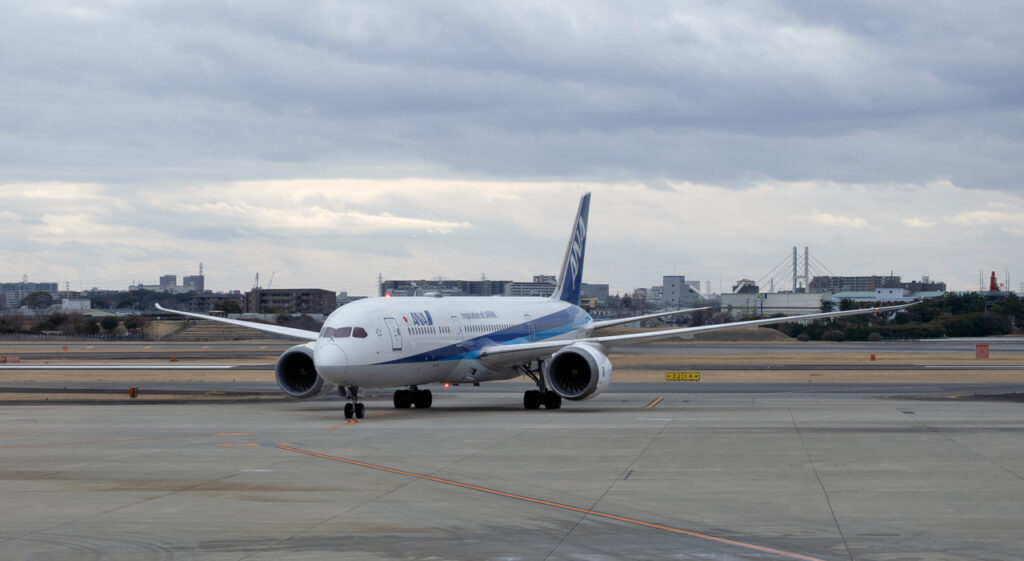 Un vol ANA sur le tarmac