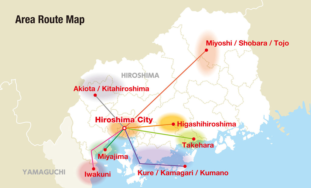 Mappa dell’Hiroshima Middle Area Pass