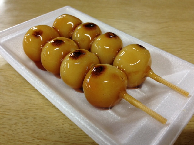 A dango stick, a popular Japanese tradtional sweet.