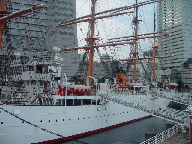 A white ship in Yokohama