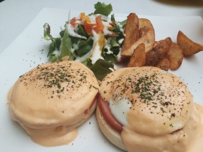food,eggs benedict,meal,dish,fries