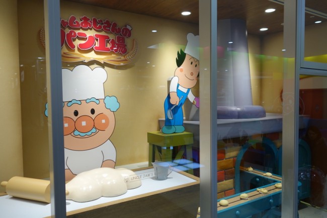 anpanman bread shop display shows characters making bread