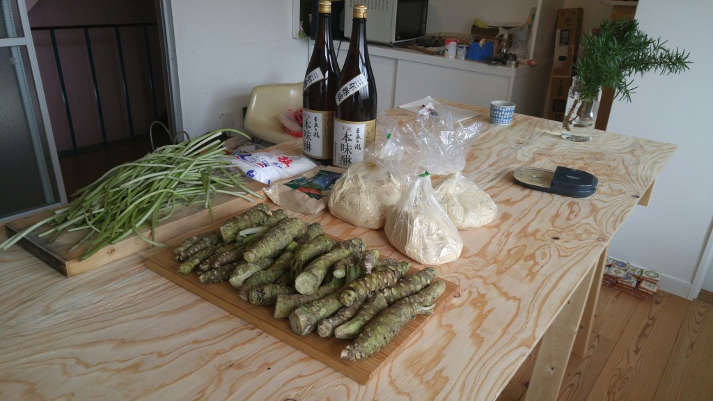 Home-made wasabi zuke (wasabi pickles) with Asami Itoh of Marufuku Tea Factory, Shizuoka
