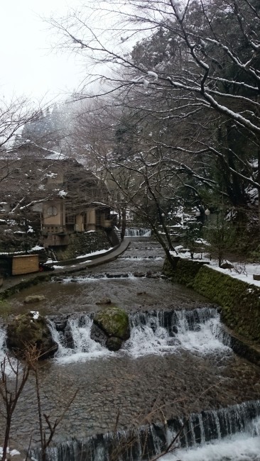 River stream flows through the village of Kifune