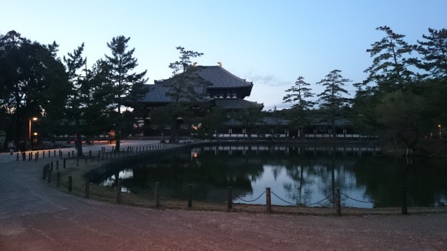 pond outside of Todaiji in Nara, Omizutori festival 