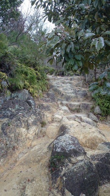 Path hints at a coming temple, Himeji Shoshasan hiking trail