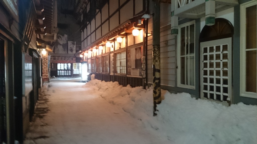 Snow covered street in Otaru
