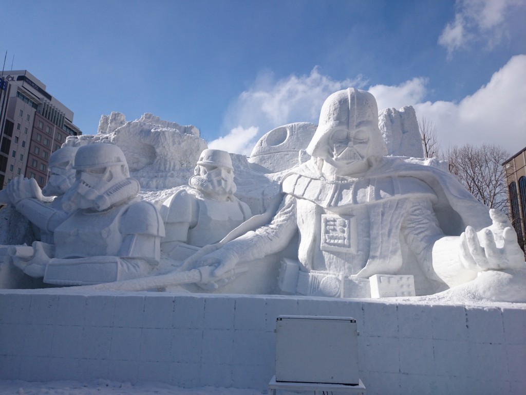Star Wars snow sculpture at Odori Park