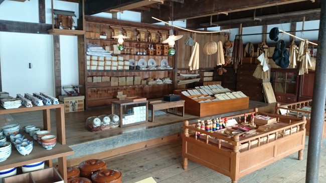 old Hokkaido village shops stocked with various goods