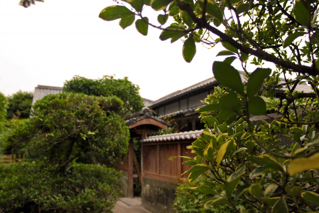 Greenery before a house at the heritage samurai village of Chiran.