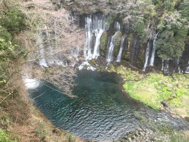 above veiw of a waterfall in Shiraito, Shizuoka, an example of beautiful outdoor nature in Japan