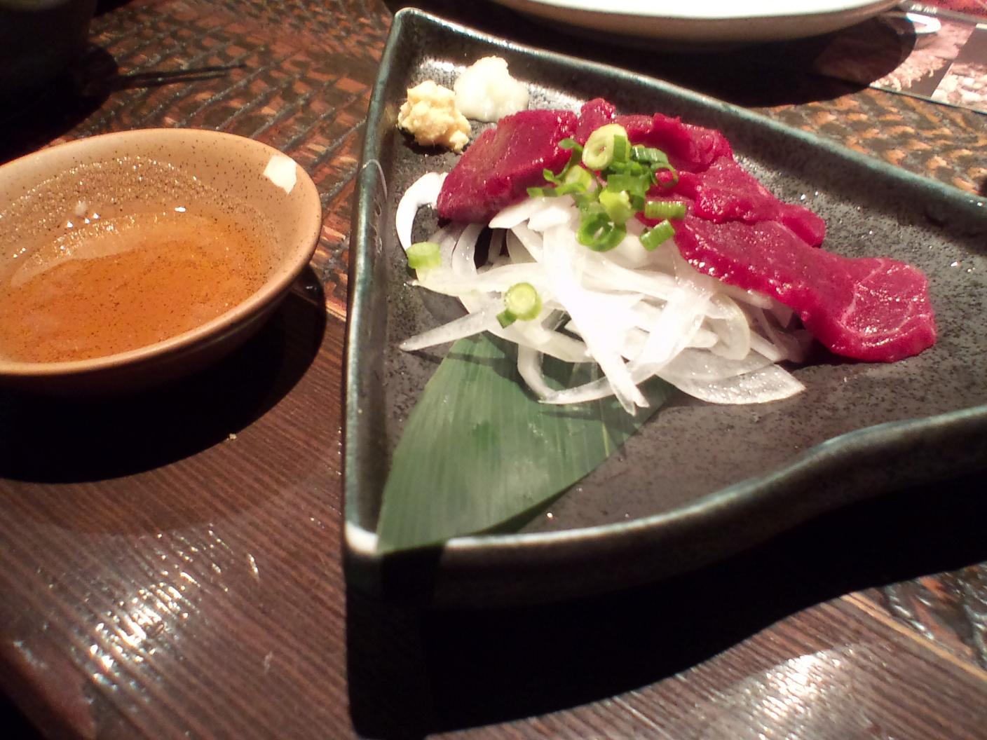 Horse sashimi, a Kyushu delicacy