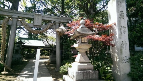 Okusawa shrine entrance in Tokyo.