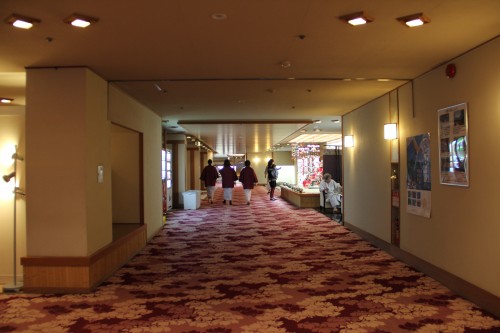 lobby of hot spring / onsen hotel, Iwate