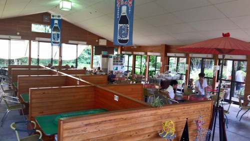 Indoor of somen noodles shop in Ibusuki.