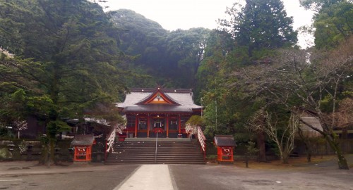Entrance of Toyotama shrine in Kagoshima.