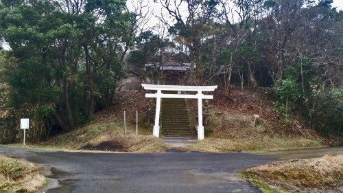 Torii gate in Minamisatsuma before going to Minamikata shrine in Kagoshima.