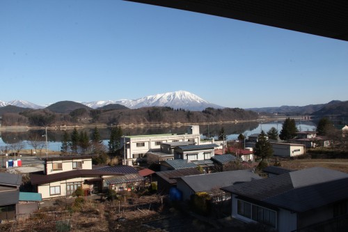 view from hot spring / onsen hotel, Iwate