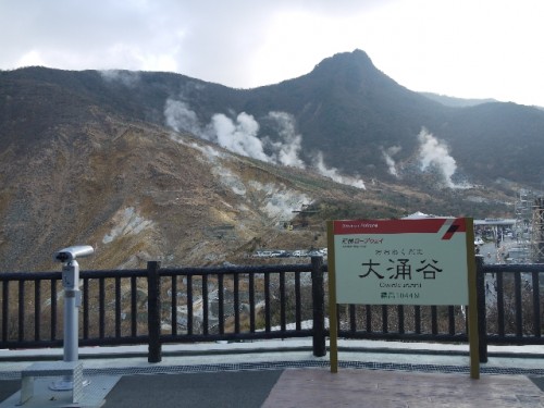 Owakudani caldera valley within abundant Hakone nature
