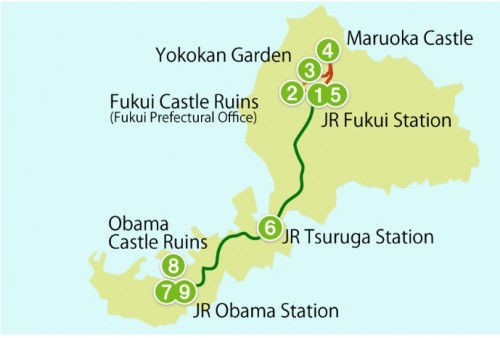 map of castles in Fukui