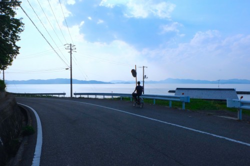 Naoshima coastline, enjoying a calm art festival looking out towards other art islands among the Seto Inland Sea
