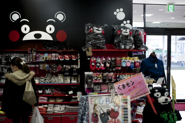 many goods of Kumamon mascot are sold in Japan