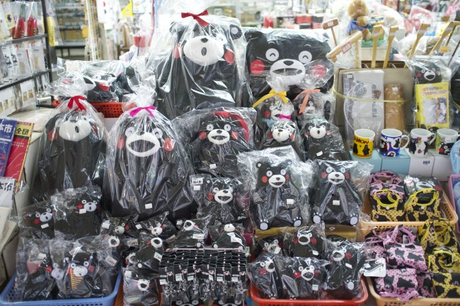 many goods of Kumamon mascot are sold in Japan