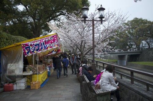 Food stalls along Kumamoto castle 