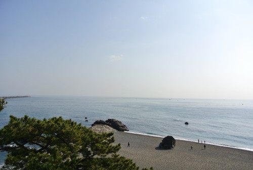 Katsurahama beach near the water and sand in Kochi.