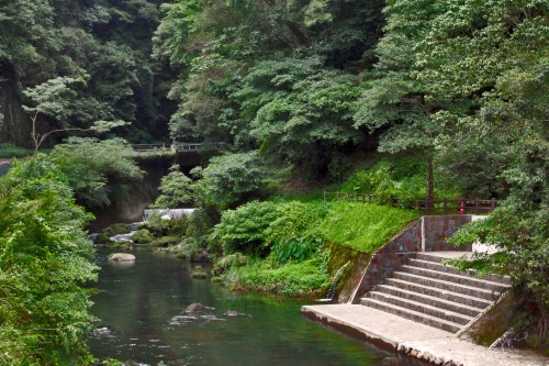River before foot onsen in Kagoshima.